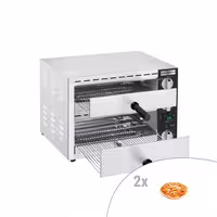 Electric Pizza Oven - Double Deck - Stone Deck - 1+1 x Ø 33cm (13") - 230V Single Phase - Mechanical Controls - up to 300°C