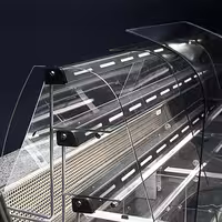 Serve Over Counter - 1600x980mm - with lighting - 3 glass shelves - with cake drawers