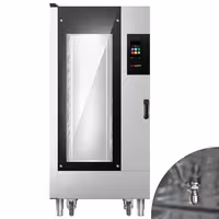 Commercial Electric Bakery Combi Oven - Touchscreen Controls - 16x EN 600x400 - incl. Trolley & inner rack, Automatic washing system