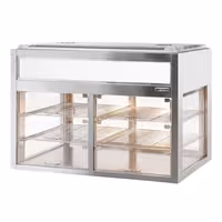 Countertop display fridge Self-Service - 350L - 1400mm - Double glazing - square - with 2 shelves - rear sliding doors
