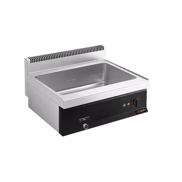 Baño María de sobremesa eléctrico - 2x GN 1/1 - 2,4 kW - con grifo de vaciado