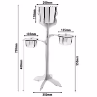 Wine Bucket with Stand & 2 Ice Buckets - Stainless Steel - Height:720mm