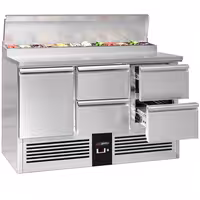 Pripremni rashladni pult PREMIUM - 1368x700 mm - 1 vrata i 4 ladice - za 8x GN 1/6