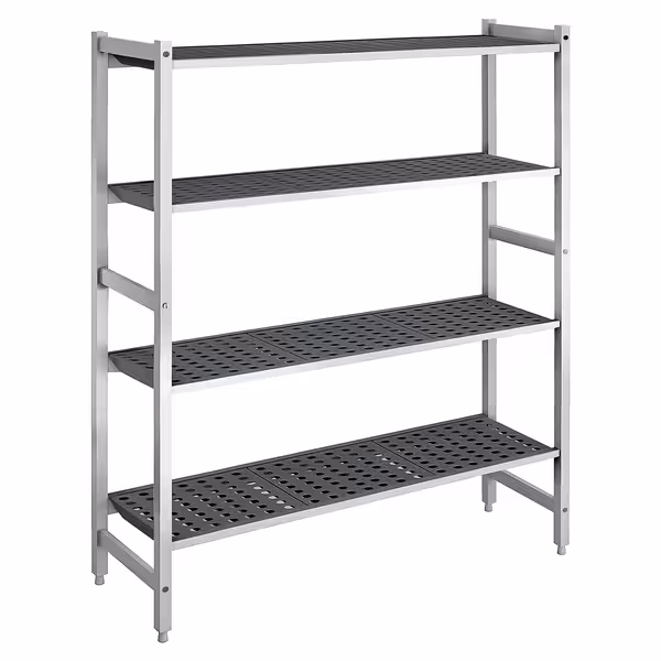 وحدة رفوف ألمنيوم - بداية - 1740x1800mm - عمق: 460 mm - 4 رفوف - الحمولة: 900 kg