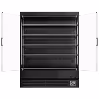 Commercial multideck display fridge - 1524mm - 693L - with 2 hinged glass doors & 4 shelves - Black