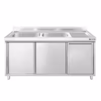 PREMIUM umivaonik – 1400 x 600 mm – s košem za smeće i dva umivaonika s lijeve strane