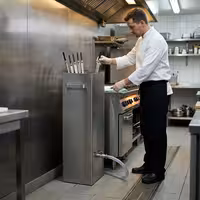 Cleaning Tank for Chicken Rotisserie Skewers - 300x300x990mm
