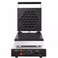 Commercial Waffle Maker - Single - Manual - 1,75 kW - Shape: Honeycomb - Teflon-coated baking plates