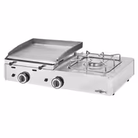 Gázüzemű rostlap - 6,3 kW - Sima - Sütőfelület: 383x395 mm - asztali - Professzionális