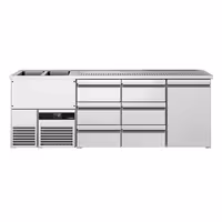 Direct Draw Beer Dispenser / Kegerator PREMIUM - 2500x700mm - 1 Solid Door & 6 Drawers