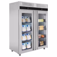Szafa chłodniczo-mroźnicza PREMIUM – GN 2/1 – 1400 L – z 2 drzwiami szklanymi