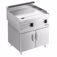 Griddle elettriku - 9 kW - Glatt - inkluża l-unità bażi b'żewġ bibien