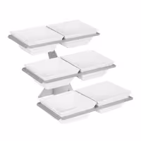 Etagere / Buffet Stand - Stainless steel frame - square - Height: 415mm - incl. 6 Melamine bowls 240x240mm - with 3 shelves