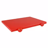 Neslīdošs griešanas dēlis ar stoperiem - EN 600x400 mm - Biezums: 20 mm - Polietilēns (PE) - Sarkans - Trauku mazgājamajā mašīnā mazgājams - HACCP atbilstošs