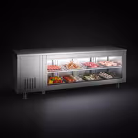 Rashladni pult - 2330x700 mm - 632 l - Ventilirano hlađenje - s 4 vrata - s ostakljenom frontom