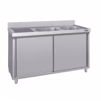 Sudoper s ormarićem ECO - inox - 1400 x 700 mm - sa 2 korita - korita desno