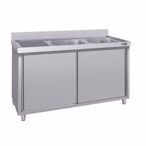 Sudoper s ormarićem ECO - inox - 1400 x 700 mm - sa 2 korita - korita desno