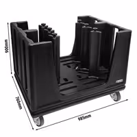 Dozator tanjura - bez grijanja - 985 x 760 x 900 mm - s kotačima & 6 podesivih pregrada - 180-480 tanjura - polietilen