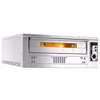 Gas Deck Pizza Oven - Single Deck - Firebrick Base - 6 x Ø33cm - 230V Single Phase - Mechanical Controls - up to 370°C