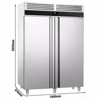 Szafa mroźnicza PREMIUM – stal nierdzewna – GN 2/1 – 1400 L – z 2 drzwiami – z izolacją 60 mm