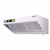 Commercial Wall-Mounted Extraction Canopy - with Motor - 1600mm - Speed Controller, Baffle Filters & LED Lighting