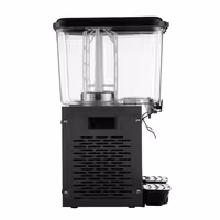 Commercial Juice Dispenser - 2x polycarbonate tanks with tap & paddle agitation - 2x 18 Litres - 600W - Black