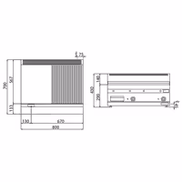 Commercial Electric Griddle - 7.1kW - Smooth/Ribbed Plate (half & half) - Cooking area: 795x535mm - with Cabinet Base - 2 Doors