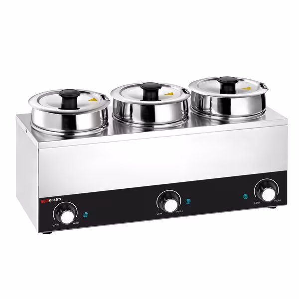 Stolni bain-marie - grijač za umake - 10,5 l - 450 W - 3 lonca s po 3,5 l