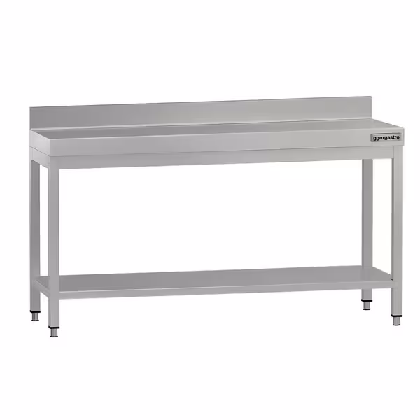 طاولة عمل ستانلس ستيل ECO - 1800x600mm - مع رف سفلي & حاجز خلفي