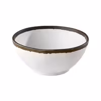 (6 adet) Kase - Melamin - CROCKER - 0,7L - yuvarlak - Ø160mm - Derinlik:70mm - Beyaz/Kahverengi