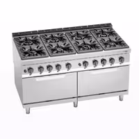 Gasspis golvmodell - Lorenzo 900 - 1600x900x965 mm - 84,2 kW - 8 brännare - inkl. gasugn statisk - 2x 7,6 kW - GN 2/1