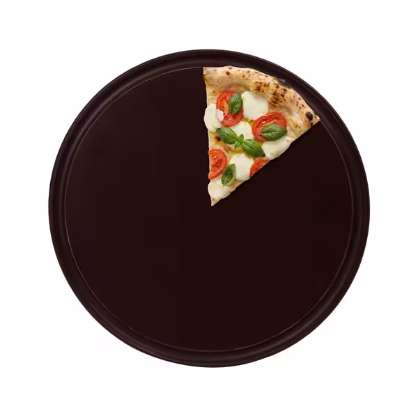 (12 adet) Pizza Tabağı Düz - Polyethylen, Ø300mm, Oluklu/Kanallı Yüzey, Kahverengi