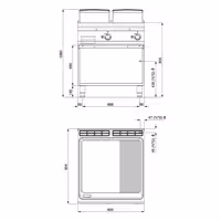 Plită de gătit pe gaz – 20 kW – netedă și striată