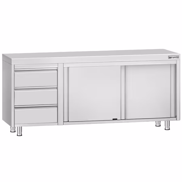 خزانة عمل ستانلس ستيل KOPENHAGEN ECO - 2000x700mm - وحدة أدراج 3 يسار