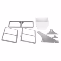 Etagere / Buffet Stand - Stainless steel frame - square - Height: 415mm - incl. 6 Melamine bowls 240x240mm - with 3 shelves