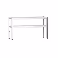 Pöytähylly - ruostumattomasta teräksestä - 2 tasoa - 1400x370 mm - korkeussäädettävä