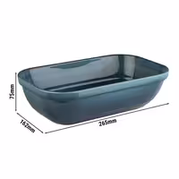 (6 adet) Gastronorm Küvet GN 1/4 - Melamin - EMMA - 1,5L - köşeli - 265x162mm - Derinlik:75mm - Mavi