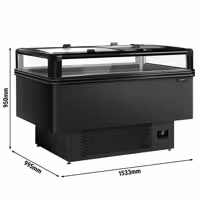 Szupermarket fagyasztó - 1533x995 mm - 260 liter - üveg tolótető - fekete
