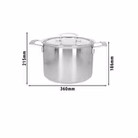 DEMEYERE | Industry 5 Stock Pot with Lid – Ø240 mm – For Soup & Broth, Energy‑Efficient Heat – 18/10 Stainless Steel – Induction Ready