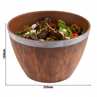 (6 adet) Kase - Melamin - 4,5L - köşeli - 250x250mm - Derinlik:160mm - Kahverengi