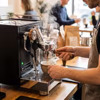Commercial Espresso Machine "Mini"  - 1 Group – 1.2 kW – with Steam Wand & Hot Water – Black