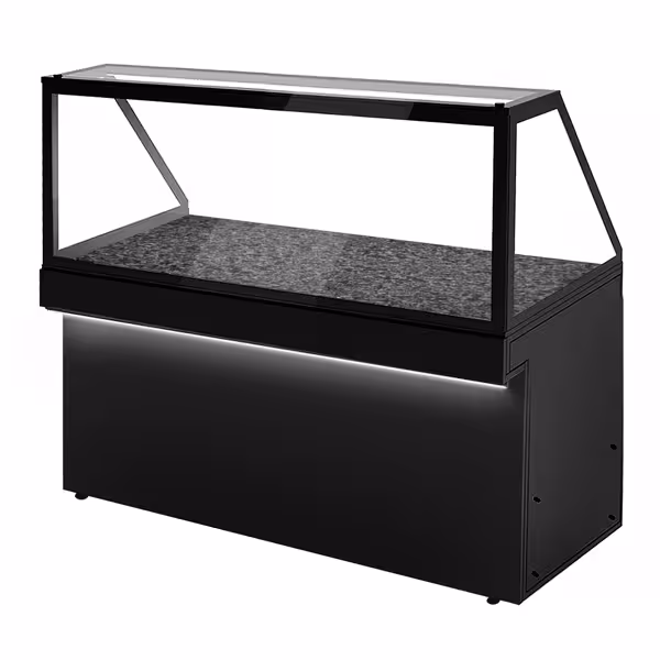 Šildoma vitrina TORONTO - 1 800 mm - juoda priekinė dalis - šildoma plokštė