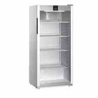 LIEBHERR | Szafa chłodnicza PERFORMANCE – 569 L – od +1 do +15 °C – z wnętrzem z tworzywa sztucznego i 1 drzwiami szklanymi – szara