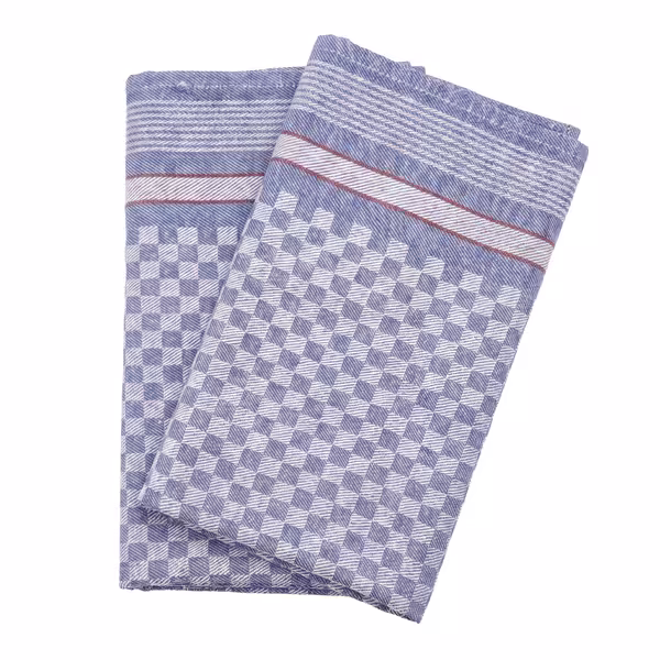 (10 unid) Panos de cozinha em Algodão - lavável a 95°C; resistente ao cloro; secagem em máquina - 50x100cm - Azul aos quadrados