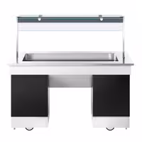 Hot buffet counter – with bain-marie – 1670 mm – for 4x GN 1/1 – incl. castors