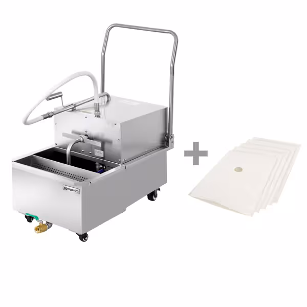 Fritőzolaj-szűrő leeresztőcsappal - 48 l/perc - 550 W