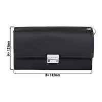 KARLOWSKY | Waiter Wallet – Leather - Black - 18.2 × 12.5 cm - 6 Note Pockets - Integrated Chain & Carabiner