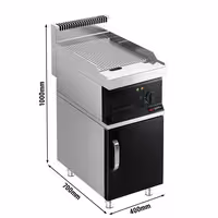 Elektriline plaatgrill - soonega - 8 kW - Küpsetuspind 395x535 mm - sh aluskapp 1 uksega