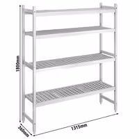 وحدة رفوف ألمنيوم - بداية - 1315x1800mm - عمق: 360 mm - 4 رفوف - الحمولة: 600 kg