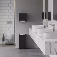 Caixote do lixo - Push - 38L - 300x215x600mm - Preto - Aço inoxidável